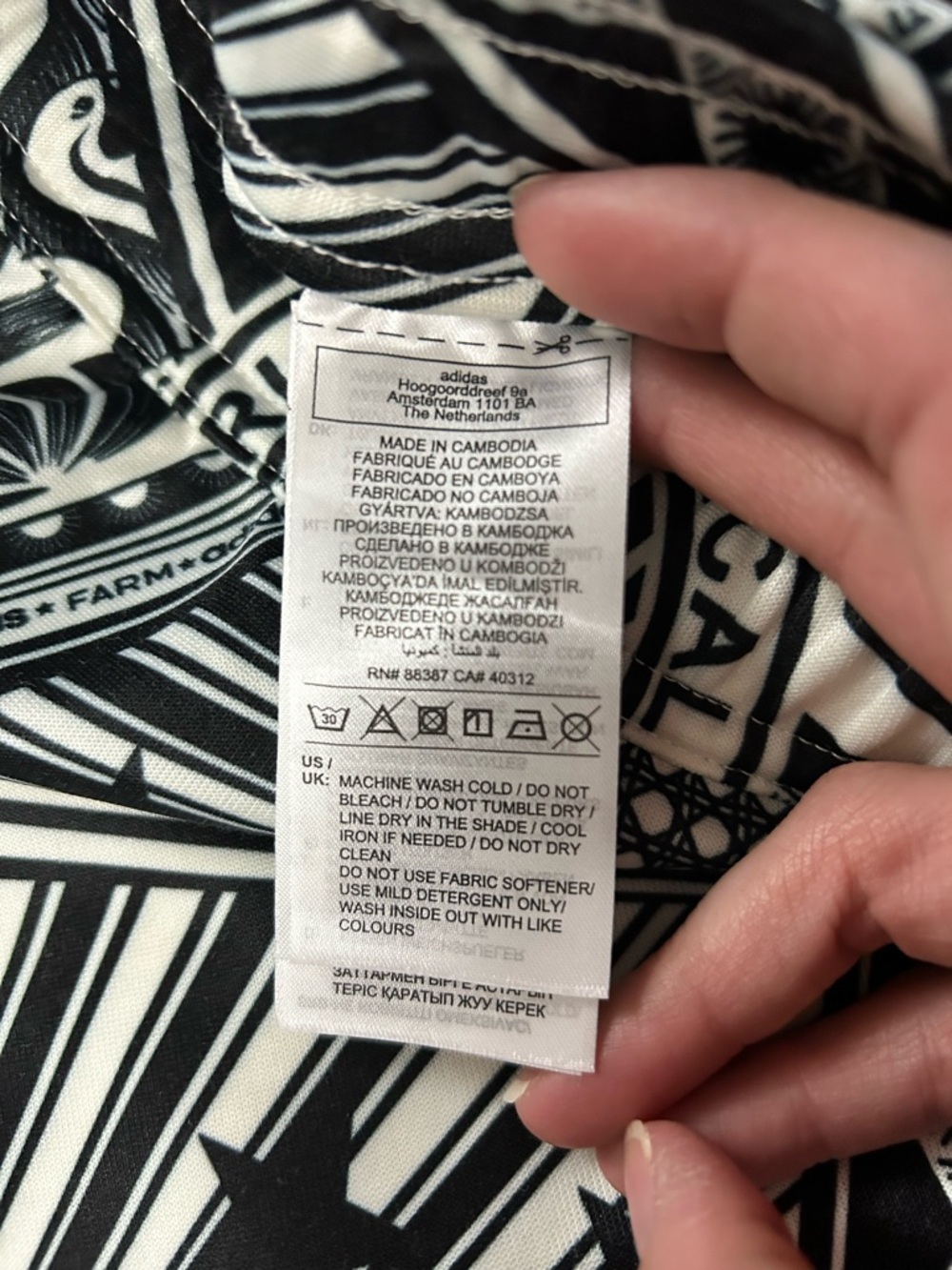 FARM Rio x ADIDAS Black & White Graphic Circle Skirt - Picture 9 of 14